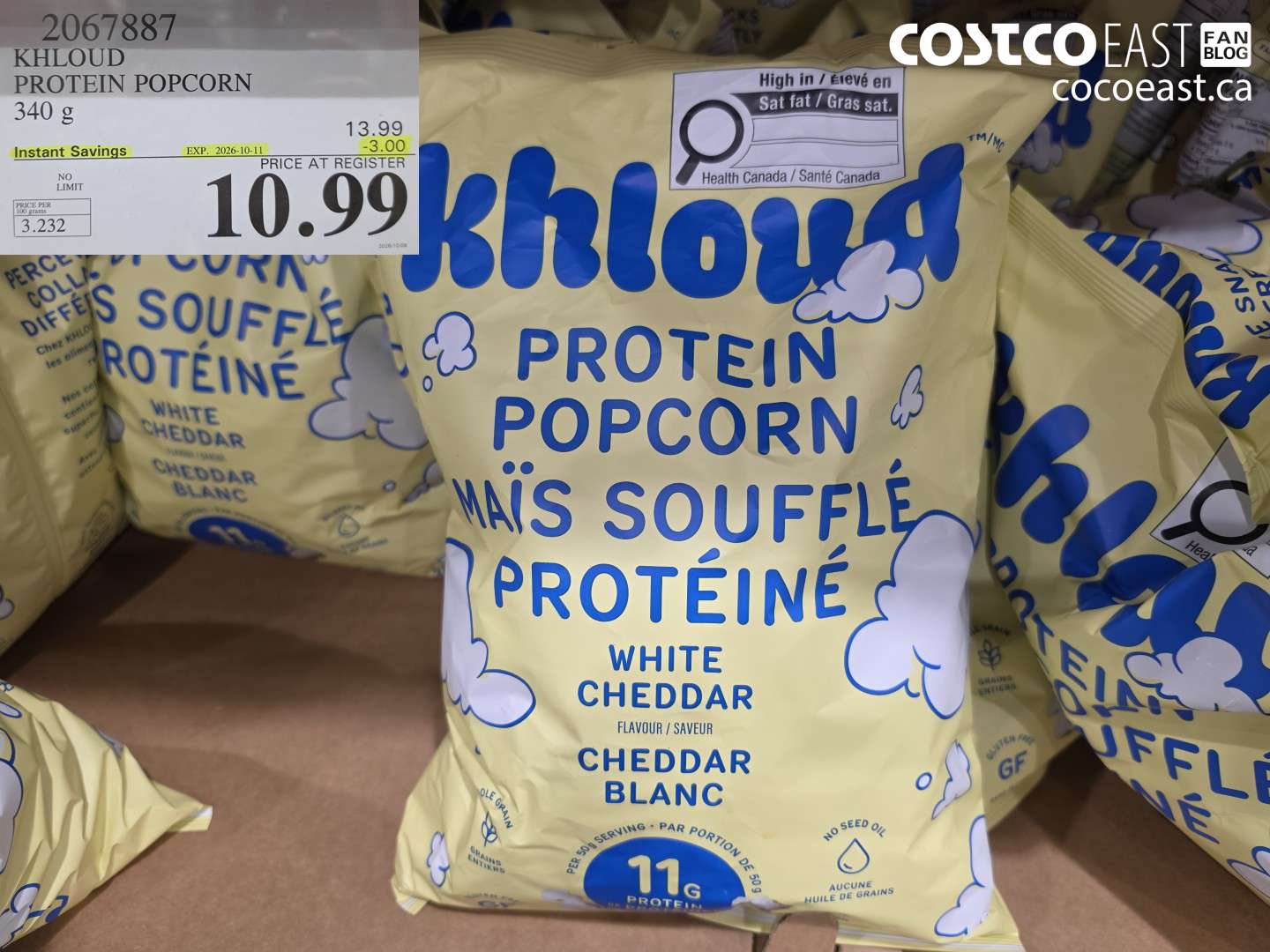 2067887 KHLOUD PROTEIN POPCORN 340 G ($3.00 INSTANT SAVINGS EXPIRES ON 2026-10-11) $10.99