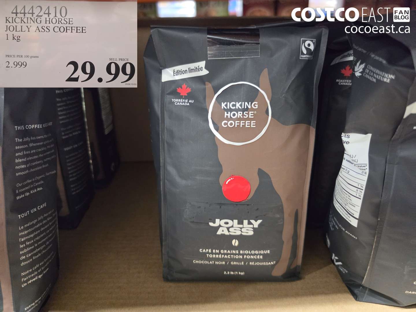 4442410 KICKING HORSE JOLLY ASS COFFEE 1 KG $29.99