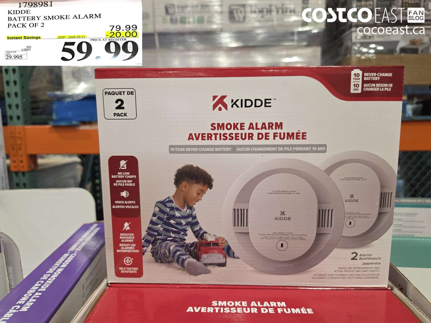 1798981 KIDDE BATTERY SMOKE ALARM PACK OF 2 ($20.00 INSTANT SAVINGS EXPIRES ON 2026-10-11) $59.99