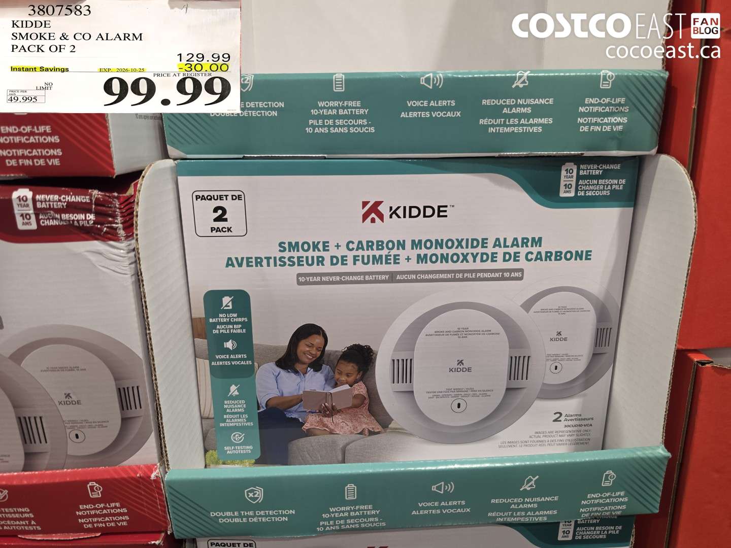 3807583 KIDDE SMOKE & CO ALARM PACK OF 2 ($30.00 INSTANT SAVINGS EXPIRES ON 2026-10-25) $99.99