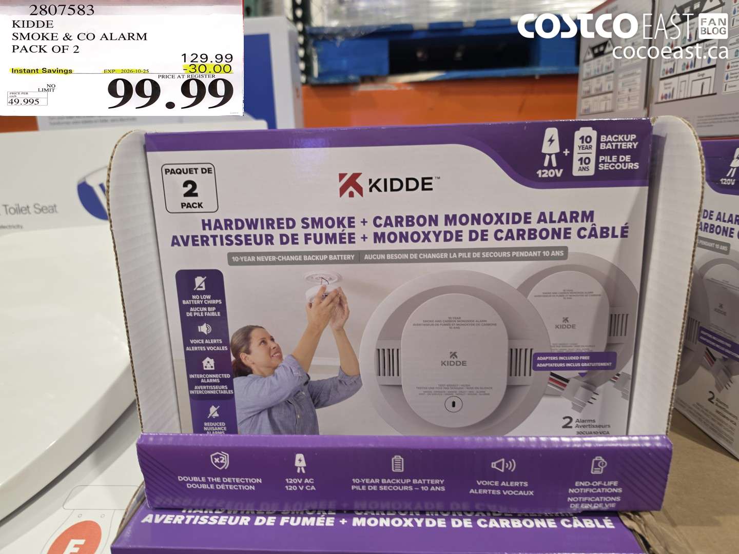 2807583 KIDDE SMOKE & CO ALARM PACK OF 2 ($30.00 INSTANT SAVINGS EXPIRES ON 2026-10-25) $99.99
