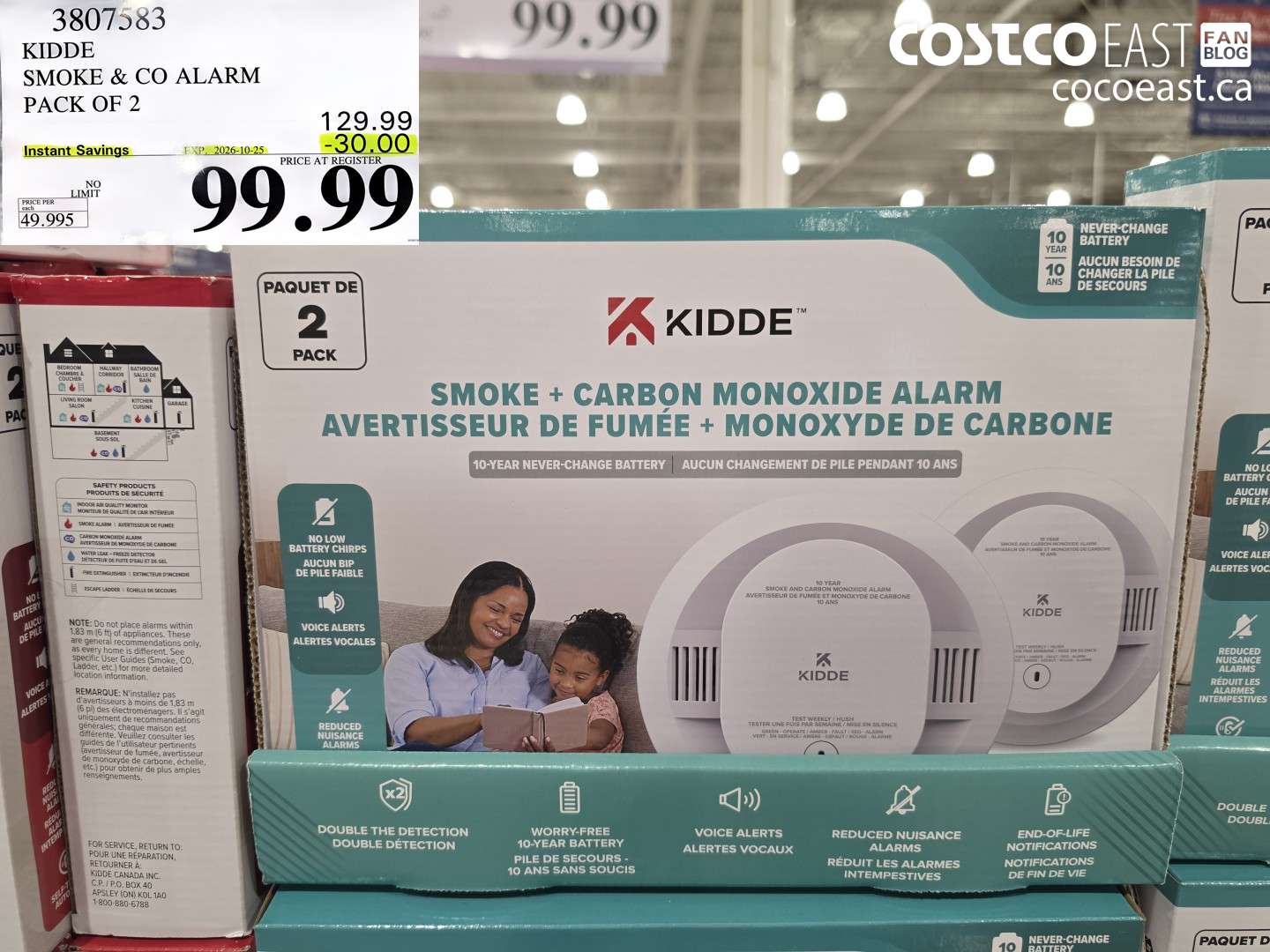 3807583 KIDDE SMOKE & CO ALARM PACK OF 2 ($30.00 INSTANT SAVINGS EXPIRES ON 2026-10-25) $99.99