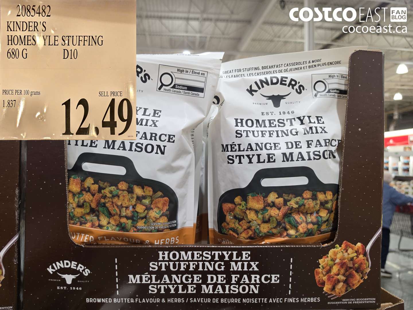 2085482 KINDER'S HOMESTYLE STUFFING 680 G D10 $12.49