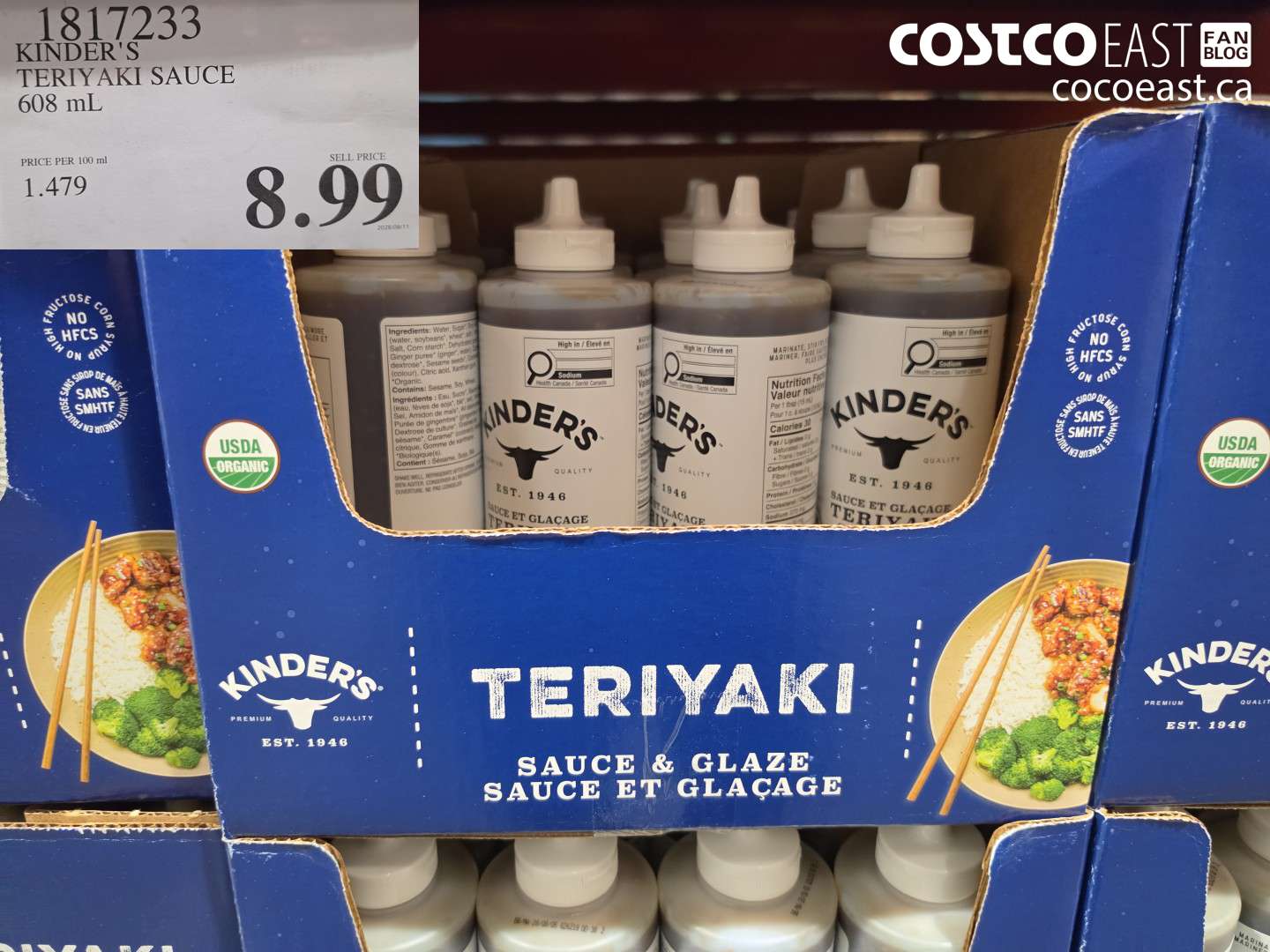 1817233 KINDER'S TERIYAKI SAUCE 608 ML $8.99