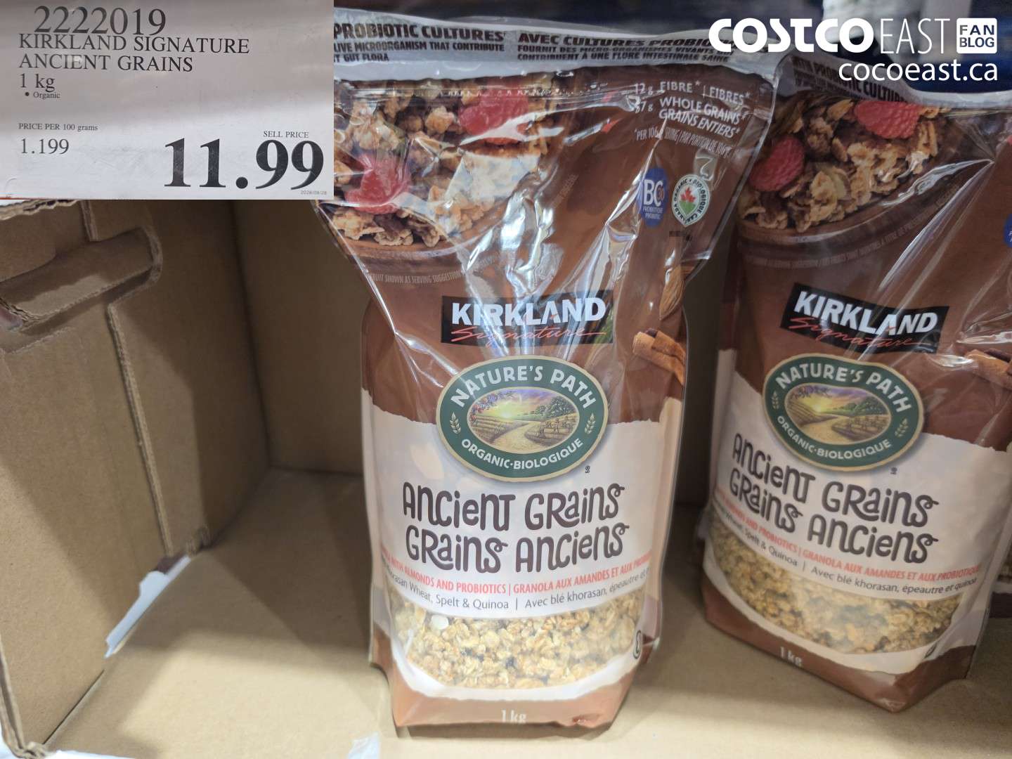 2222019 KIRKLAND SIGNATURE ANCIENT GRAINS 1 KG $11.99