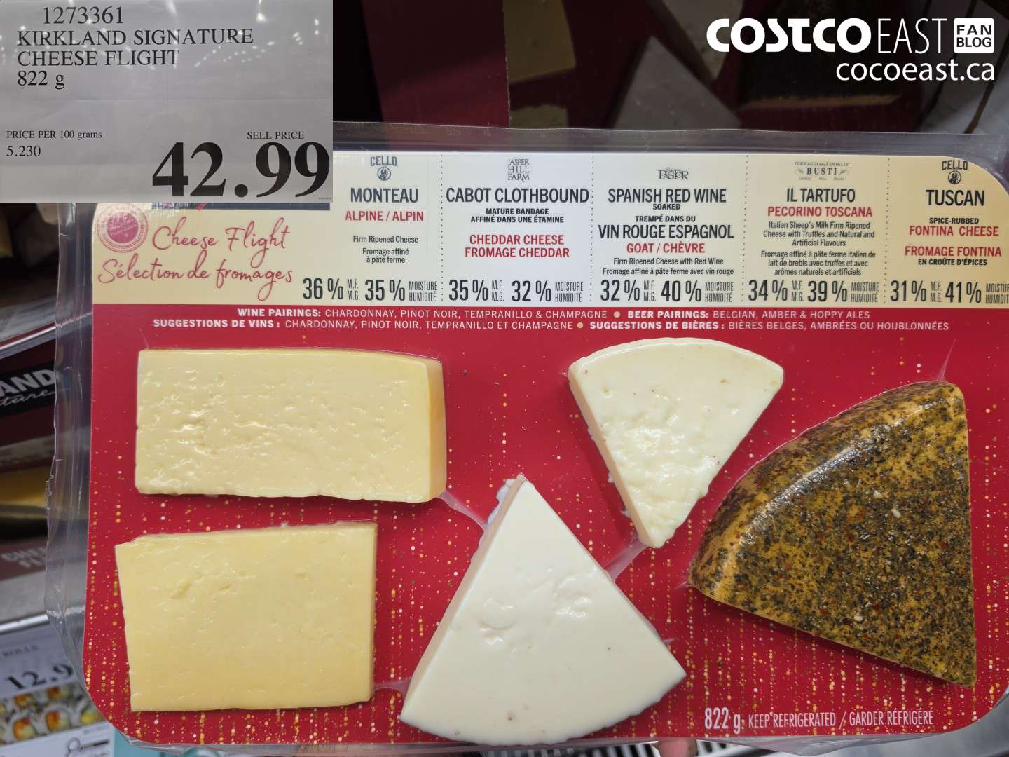 1273361 KIRKLAND SIGNATURE CHEESE FLIGHT 822 G $42.99