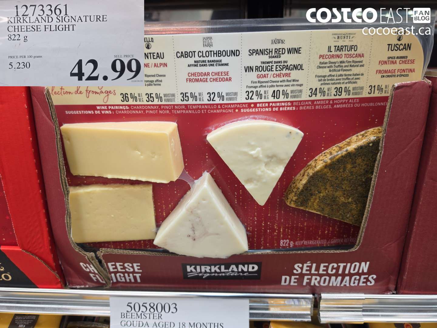 1273361 KIRKLAND SIGNATURE CHEESE FLIGHT 822 G $42.99