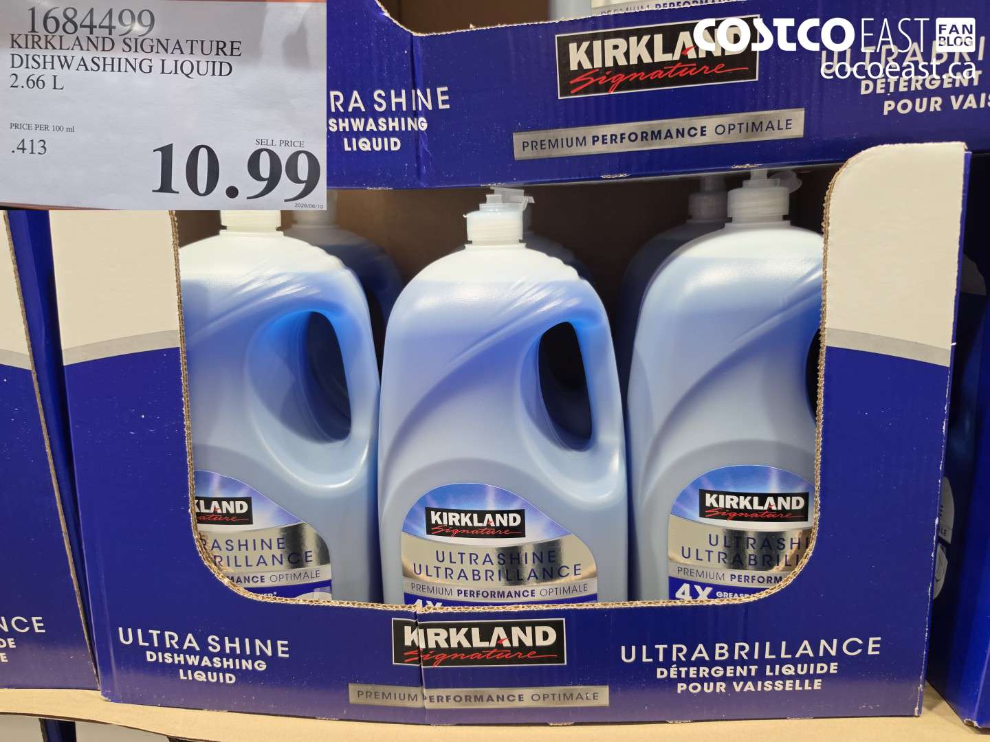 1684499 KIRKLAND SIGNATURE DISHWASHING LIQUID 2.66 L $10.99