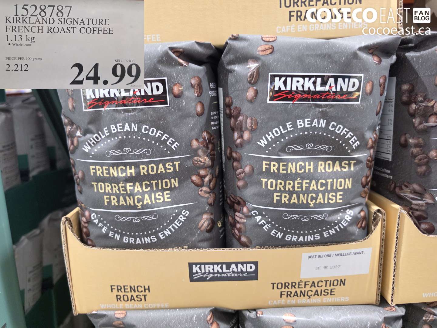 1528787 KIRKLAND SIGNATURE FRENCH ROAST COFFEE 1.13 KG $24.99