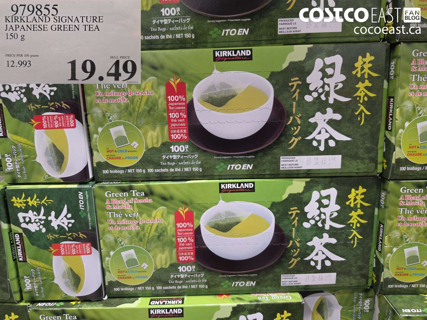 979855 KIRKLAND SIGNATURE JAPANESE GREEN TEA 150 G $19.49