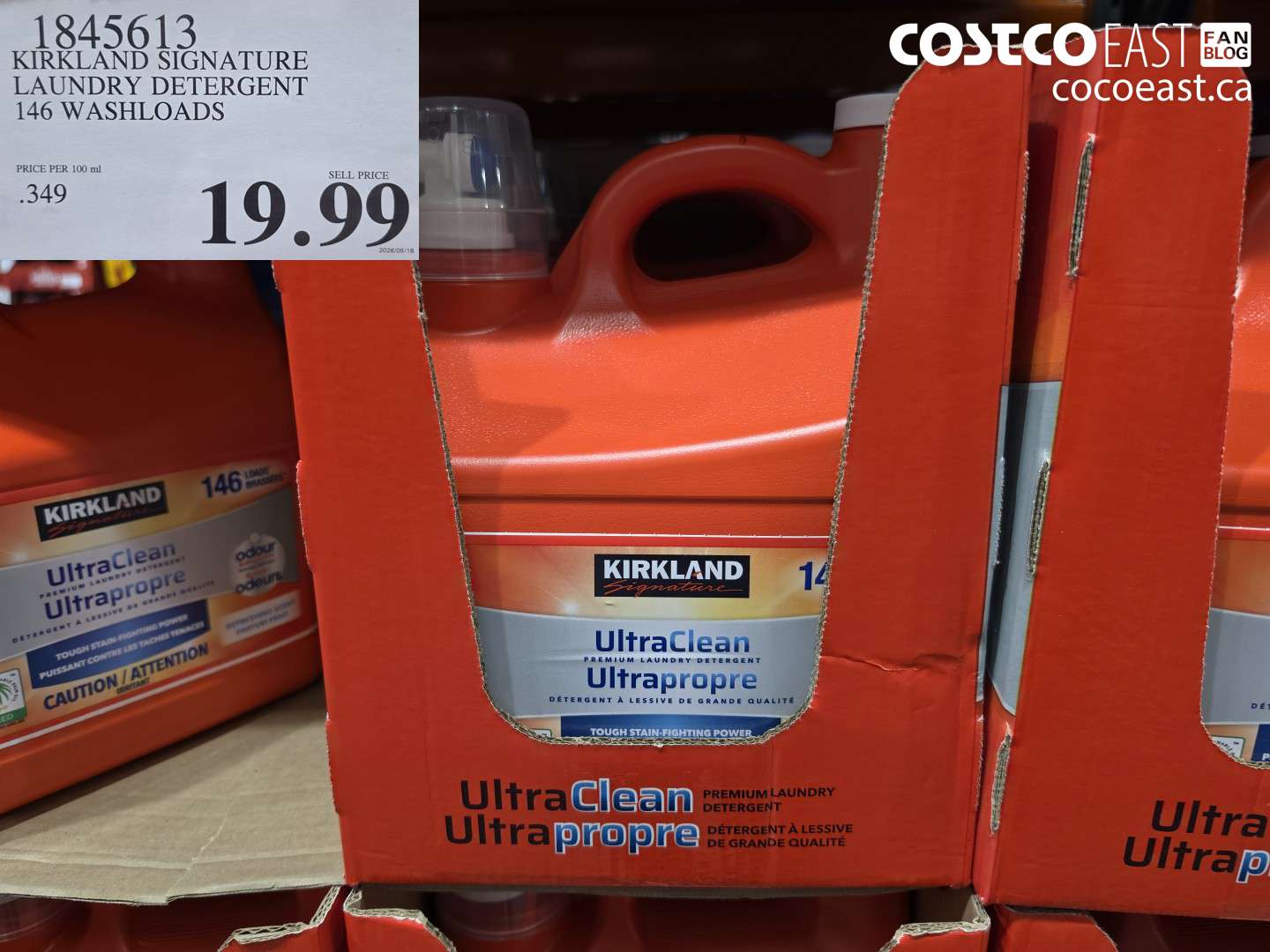 1845613 KIRKLAND SIGNATURE LAUNDRY DETERGENT 146 WASHLOADS $19.99