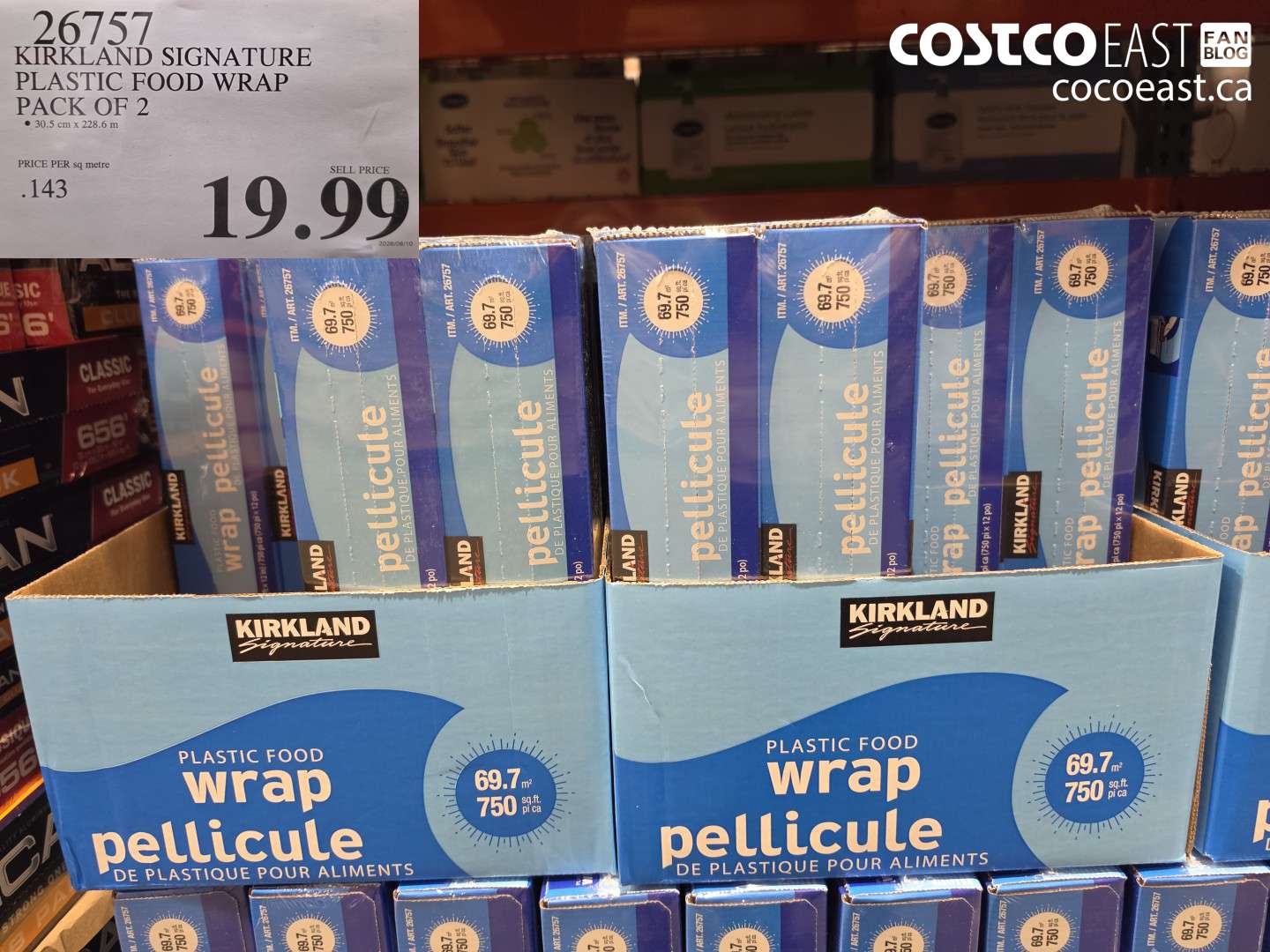 26757 KIRKLAND SIGNATURE PLASTIC FOOD WRAP PACK OF 2 $19.99