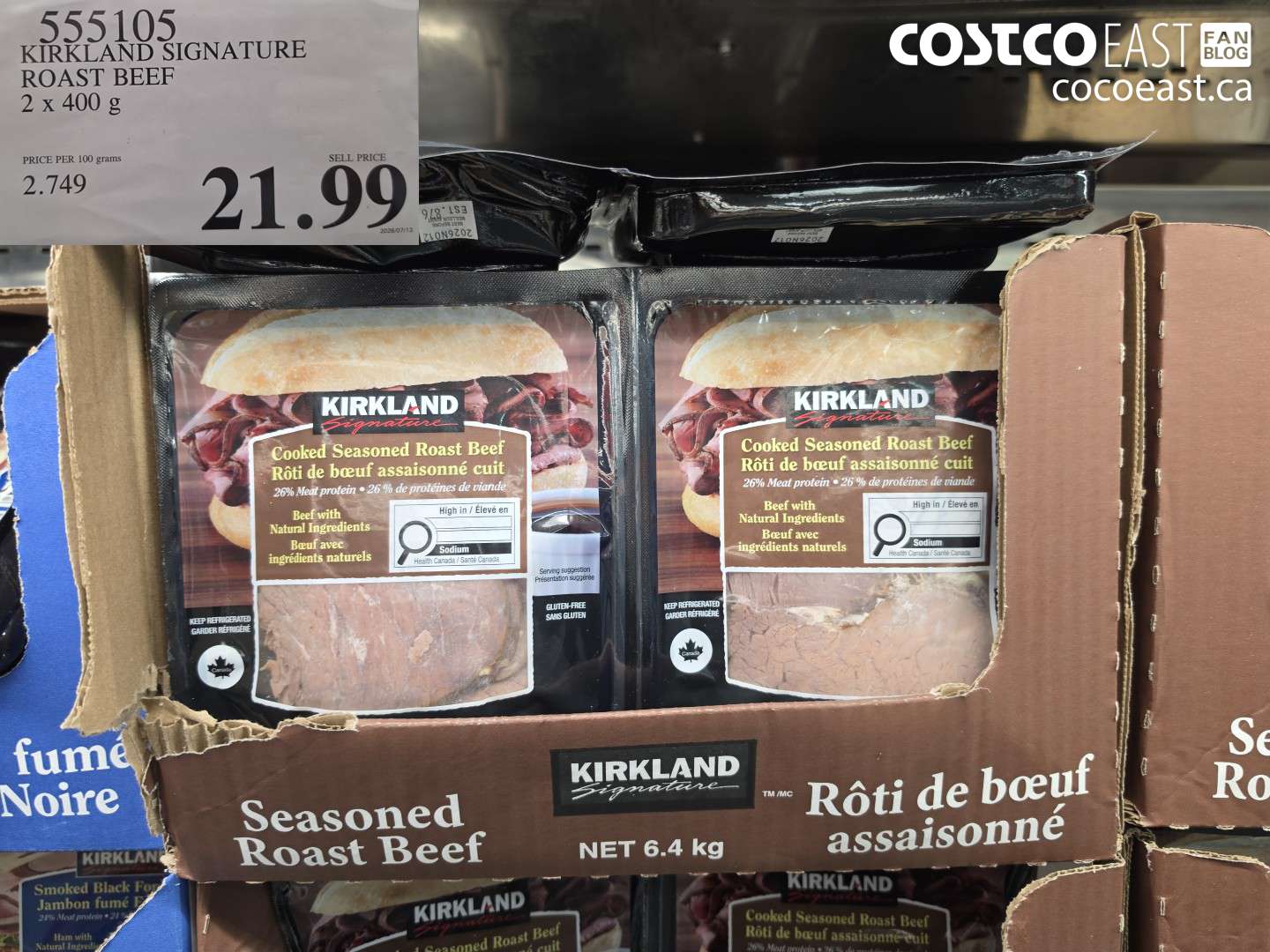 555105 KIRKLAND SIGNATURE ROAST BEEF 2 X 400 G $21.99