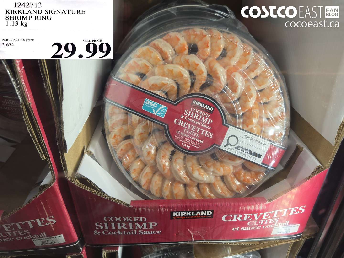 1242712 KIRKLAND SIGNATURE SHRIMP RING 1.13 KG $29.99