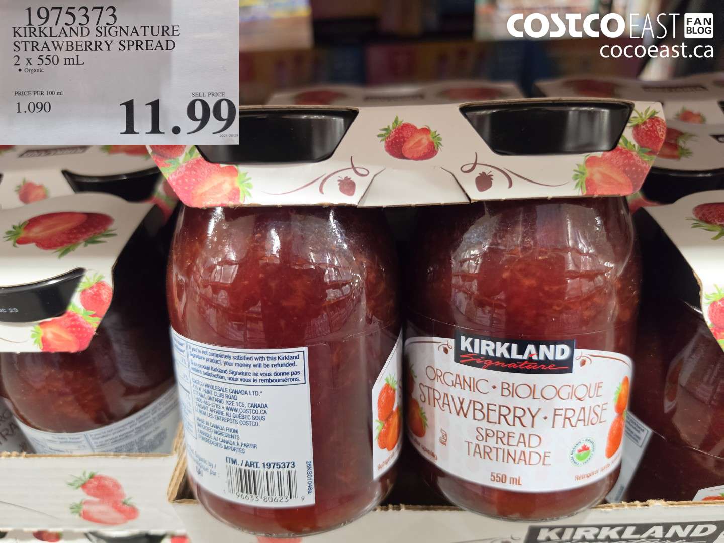 1975373 KIRKLAND SIGNATURE STRAWBERRY SPREAD 2 X 550 ML $11.99