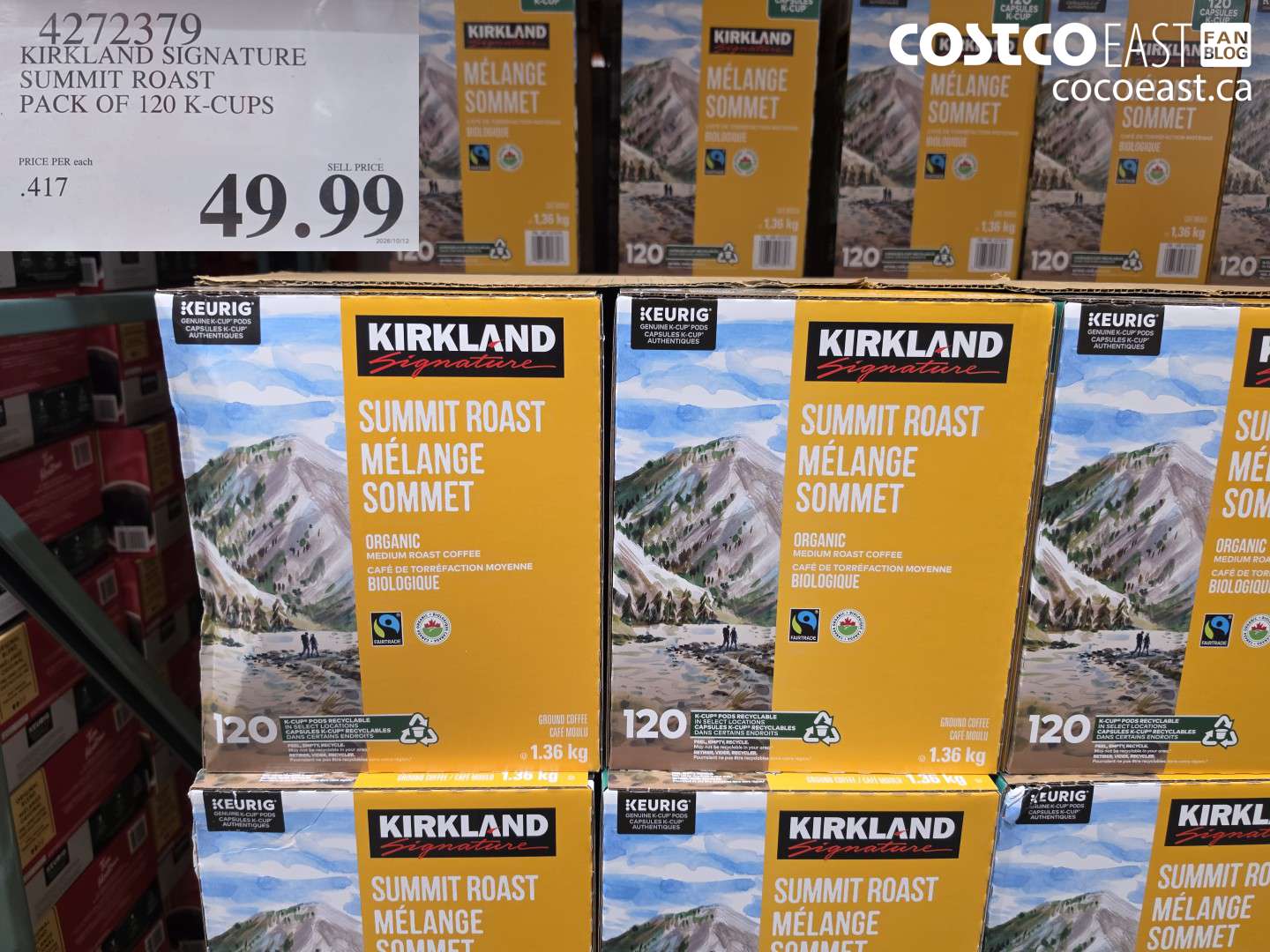 4272379 KIRKLAND SIGNATURE SUMMIT ROAST PACK OF 120 K-CUPS $49.99