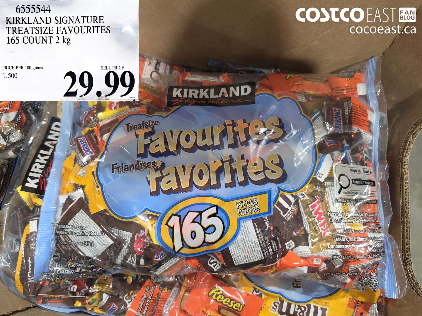 6555544 KIRKLAND SIGNATURE TREATSIZE FAVOURITES 165 COUNT 2 KG $29.99