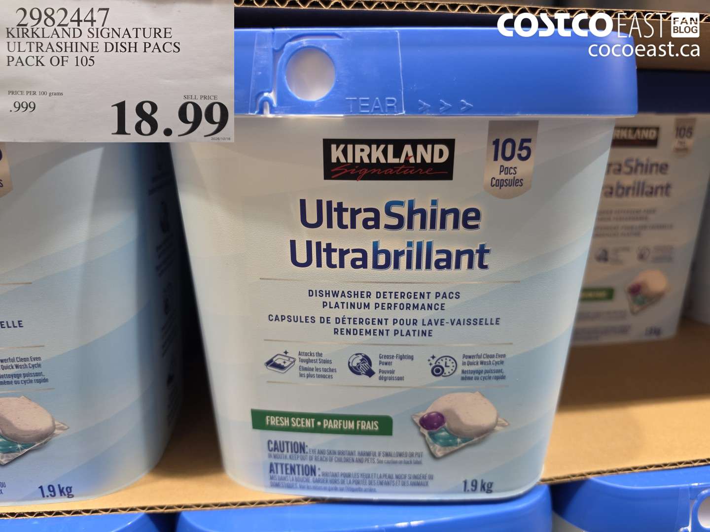 2982447 KIRKLAND SIGNATURE ULTRASHINE DISH PACS PACK OF 105 $18.99