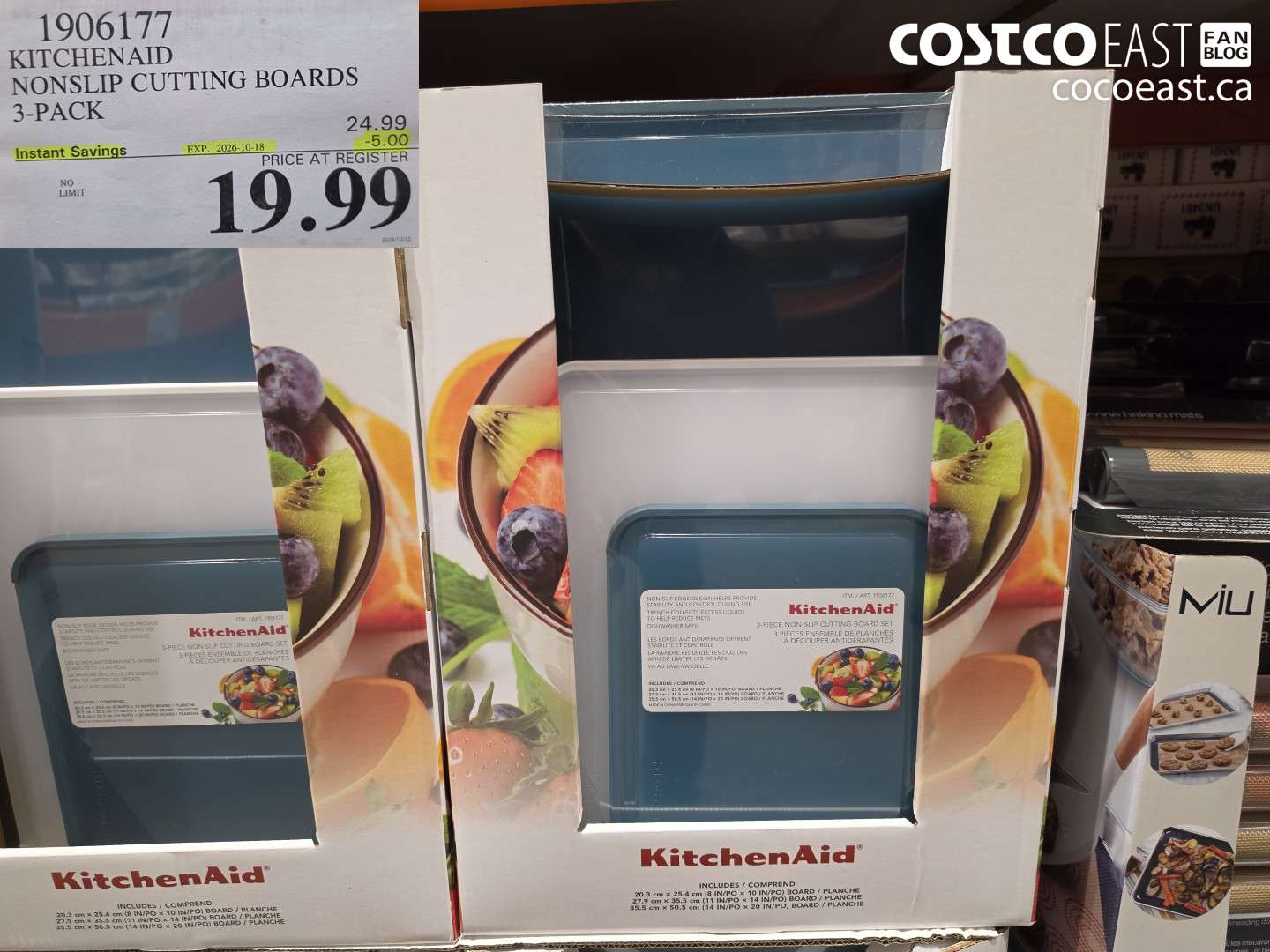 1906177 KITCHENAID NONSLIP CUTTING BOARDS 3-PACK ($5.00 INSTANT SAVINGS EXPIRES ON 2026-10-18) $19.99