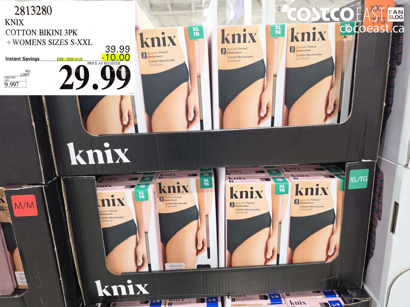 2813280 KNIX COTTON BIKINI 3PK WOMENS SIZES S-XXL ($10.00 INSTANT SAVINGS EXPIRES ON 2026-10-25) $29.99