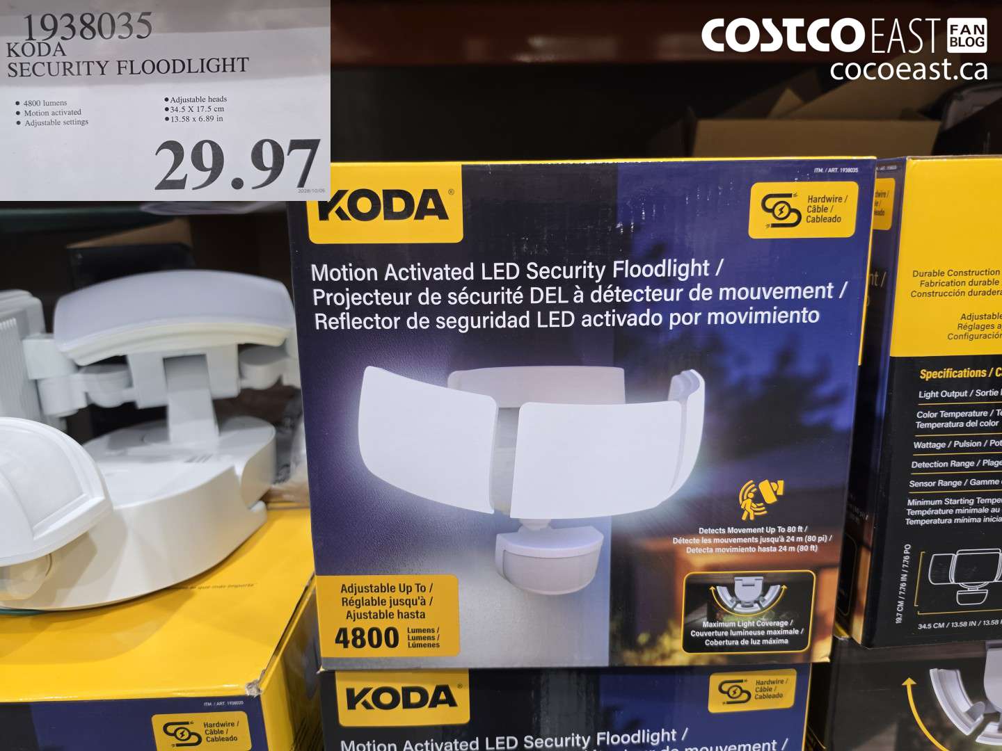 1938035 KODA SECURITY FLOODLIGHT $29.97
