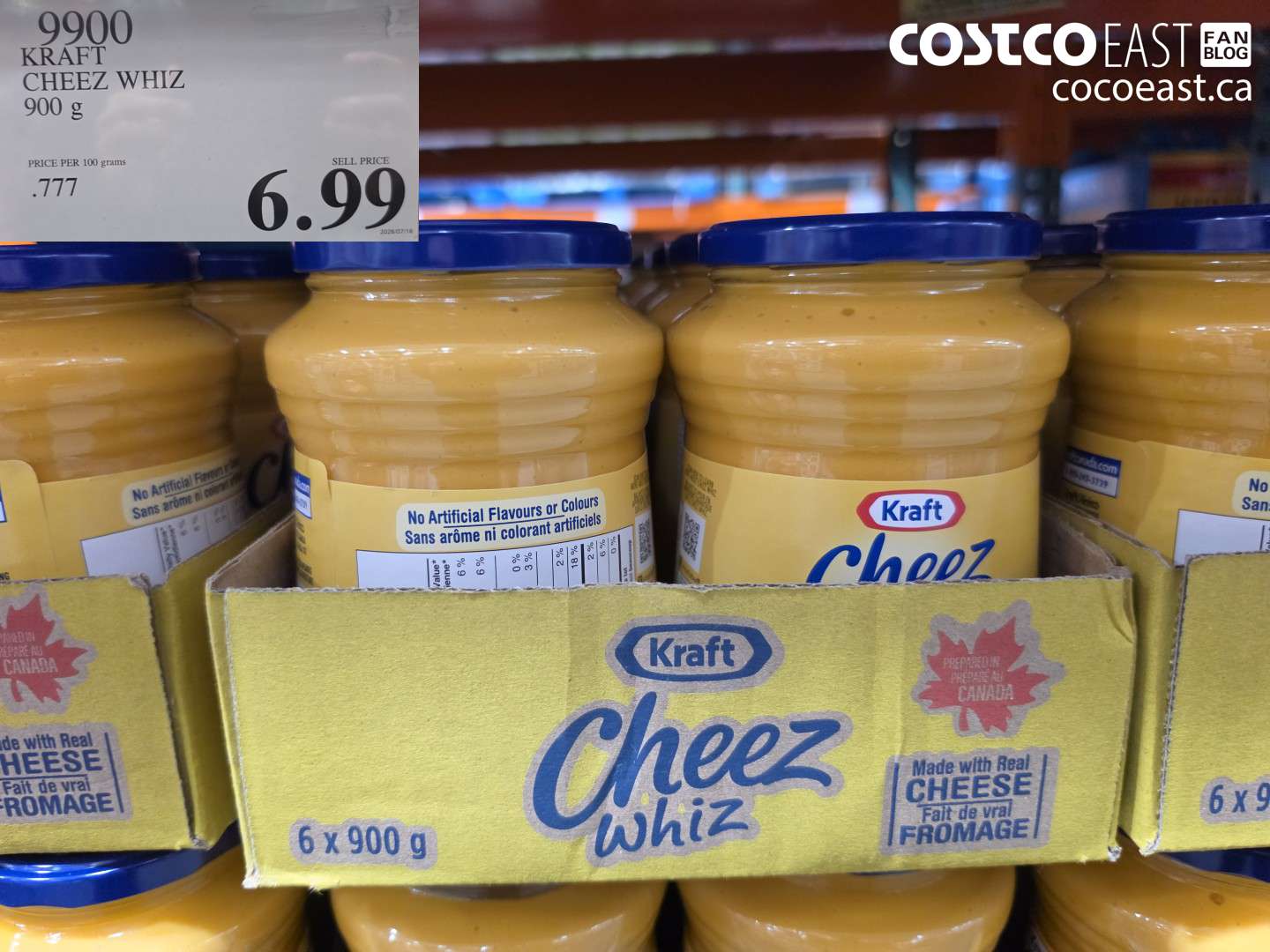 9900 KRAFT CHEEZ WHIZ 900 G $6.99
