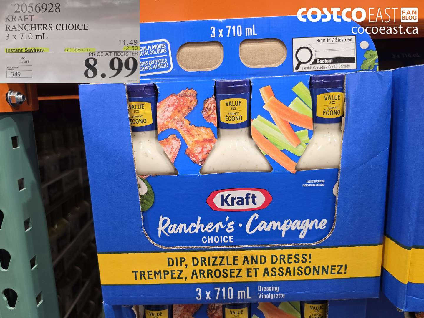 2056928 KRAFT RANCHERS CHOICE 3 X 710 ML ($2.50 INSTANT SAVINGS EXPIRES ON 2026-10-11) $8.99