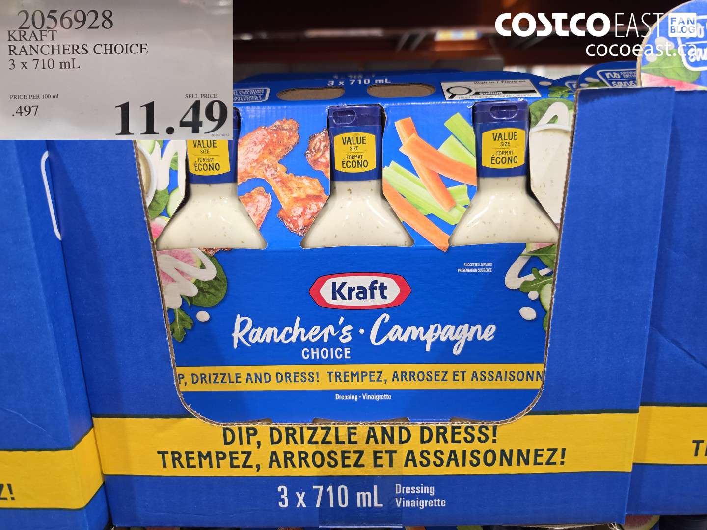 2056928 KRAFT RANCHERS CHOICE 3 X 710 ML $11.49