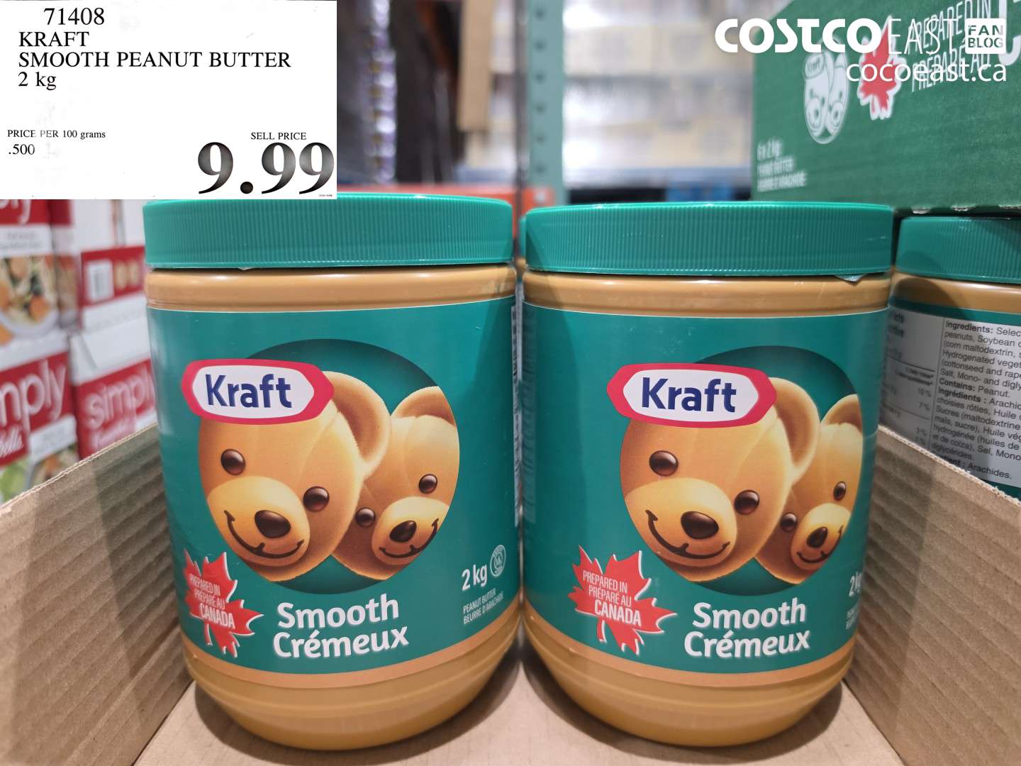 71408 KRAFT SMOOTH PEANUT BUTTER 2 KG $9.99
