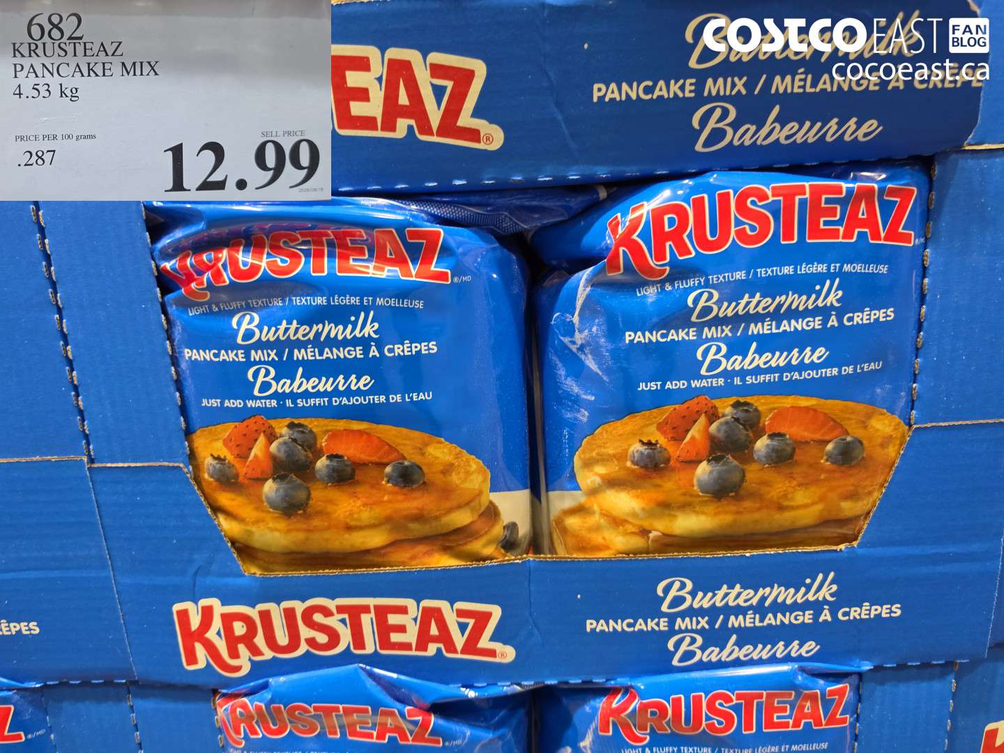 682 KRUSTEAZ PANCAKE MIX 4.53 KG $12.99