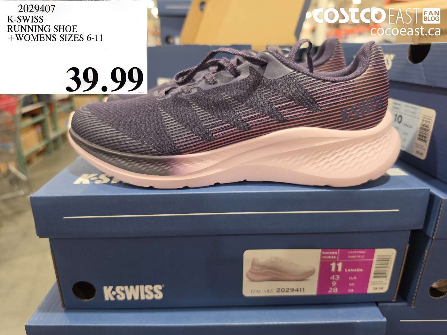 2029407 K-SWISS RUNNING SHOE WOMENS SIZES 6-11 $39.99