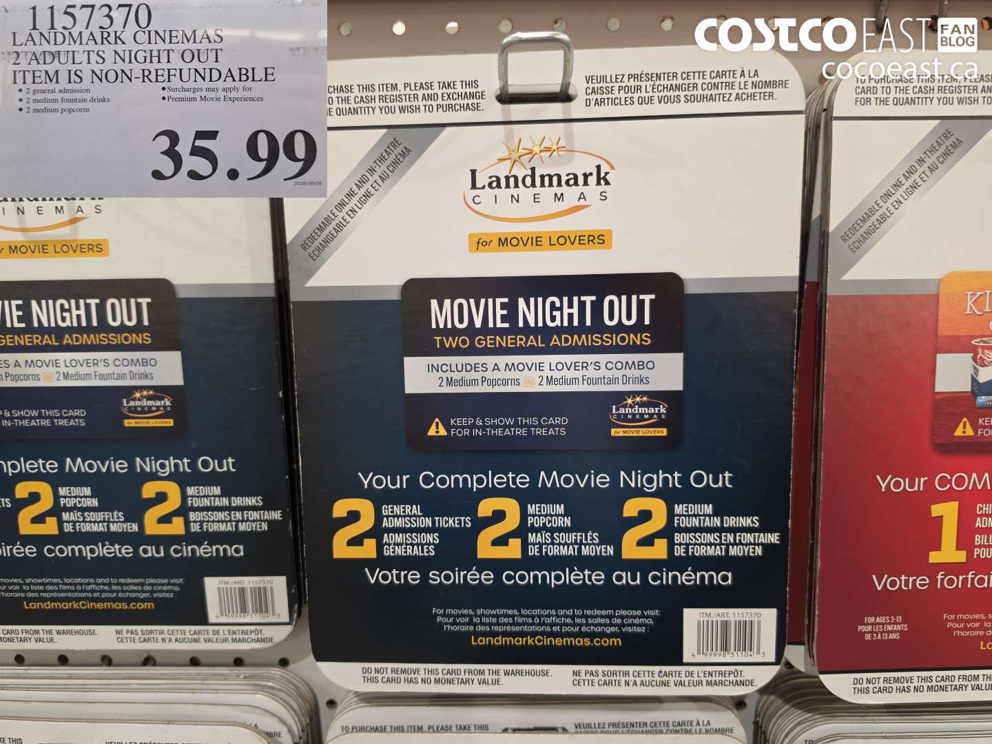 1157370 LANDMARK CINEMAS 2 ADULTS NIGHT OUT ITEM IS NON-REFUNDABLE $35.99