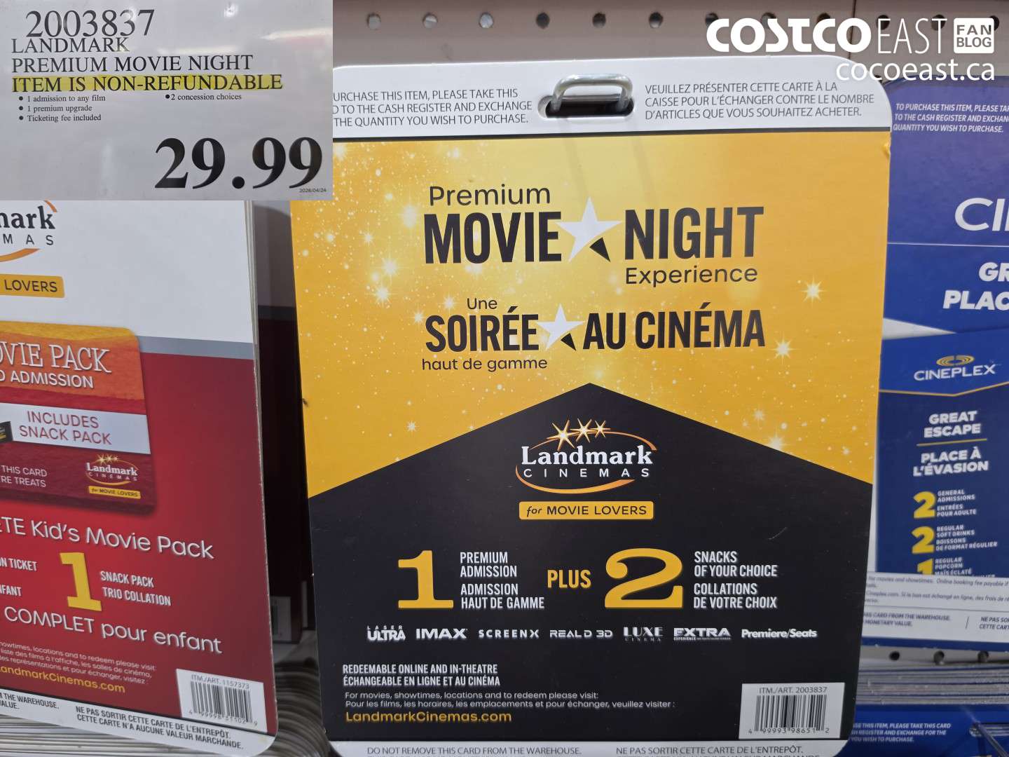 2003837 LANDMARK PREMIUM MOVIE NIGHT $29.99