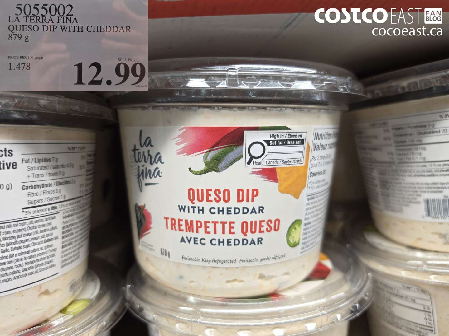 5055002 LA TERRA FINA QUESO DIP WITH CHEDDAR 879 G $12.99