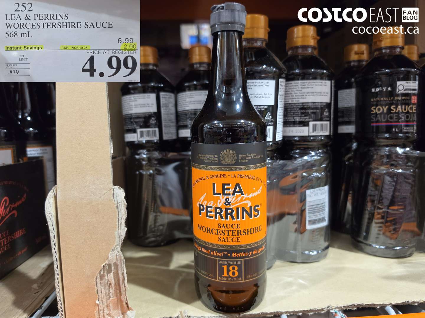 252 LEA & PERRINS WORCESTERSHIRE SAUCE 568 ML ($2.00 INSTANT SAVINGS EXPIRES ON 2026-10-25) $4.99