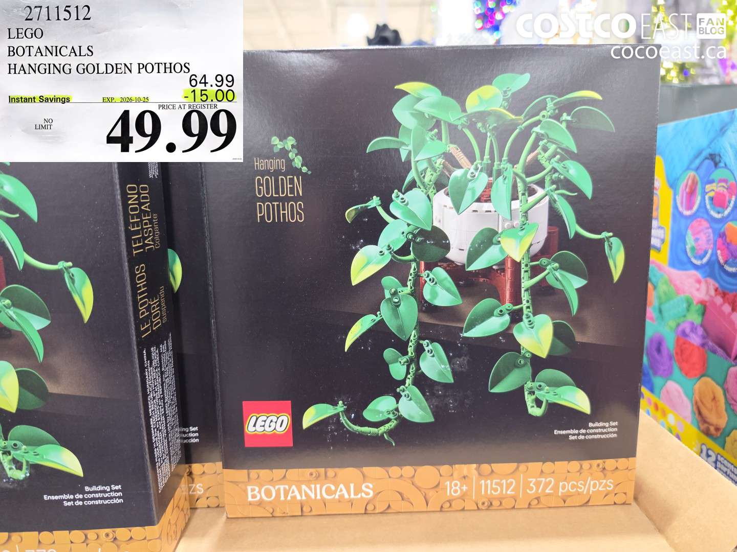 2711512 LEGO BOTANICALS HANGING GOLDEN POTHOS ($15.00 INSTANT SAVINGS EXPIRES ON 2026-10-25) $49.99