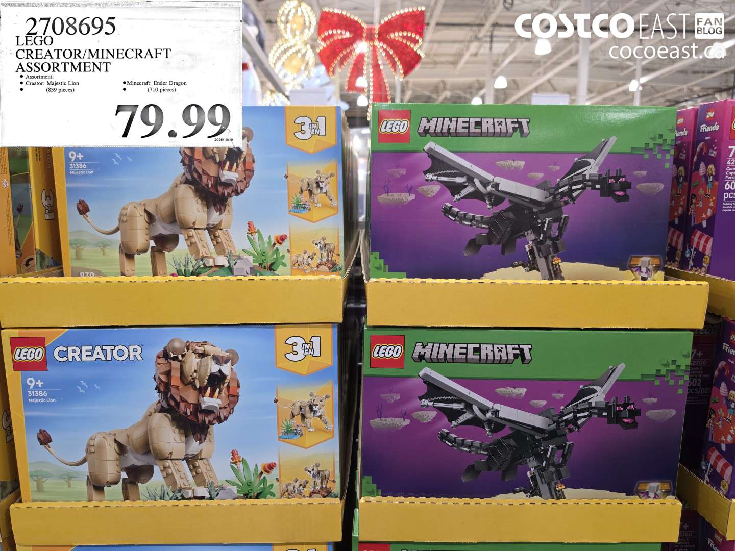 2708695 LEGO CREATOR/MINECRAFT ASSORTMENT $79.99
