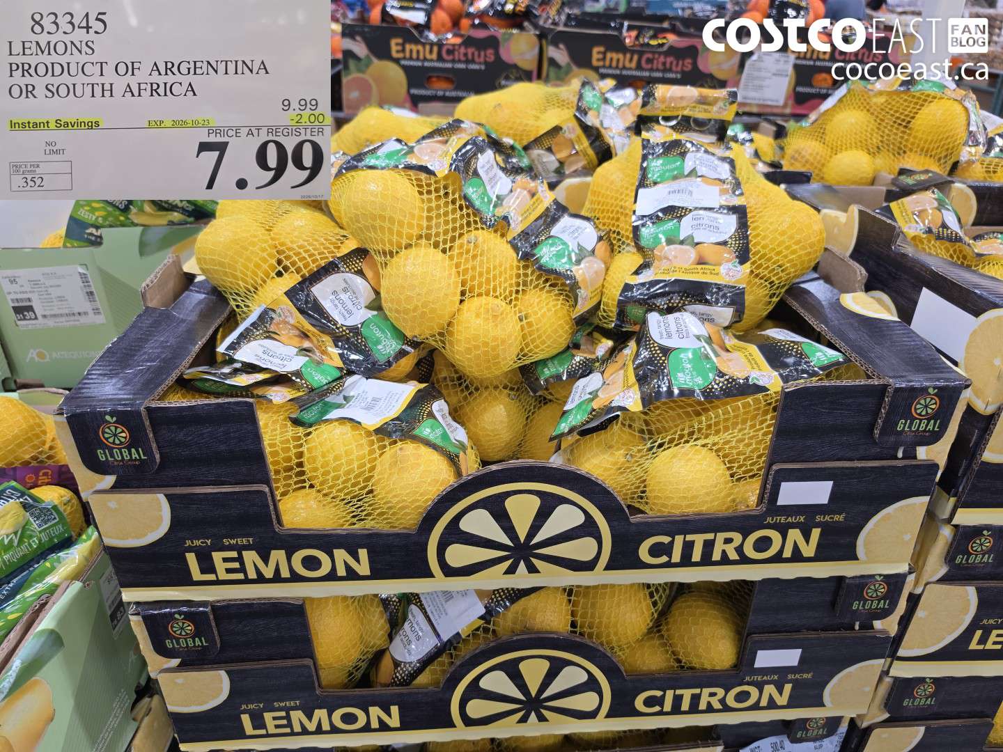 83345 LEMONS PRODUCT OF ARGENTINA OR SOUTH AFRICA ($2.00 INSTANT SAVINGS EXPIRES ON 2026-10-23) $7.99