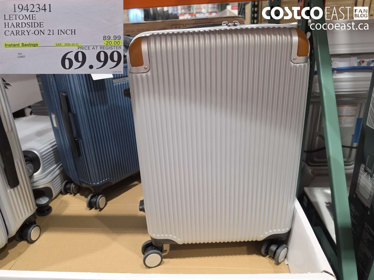 1942341 LETOME HARDSIDE CARRY-ON 21 INCH ($20.00 INSTANT SAVINGS EXPIRES ON 2026-10-11) $69.99