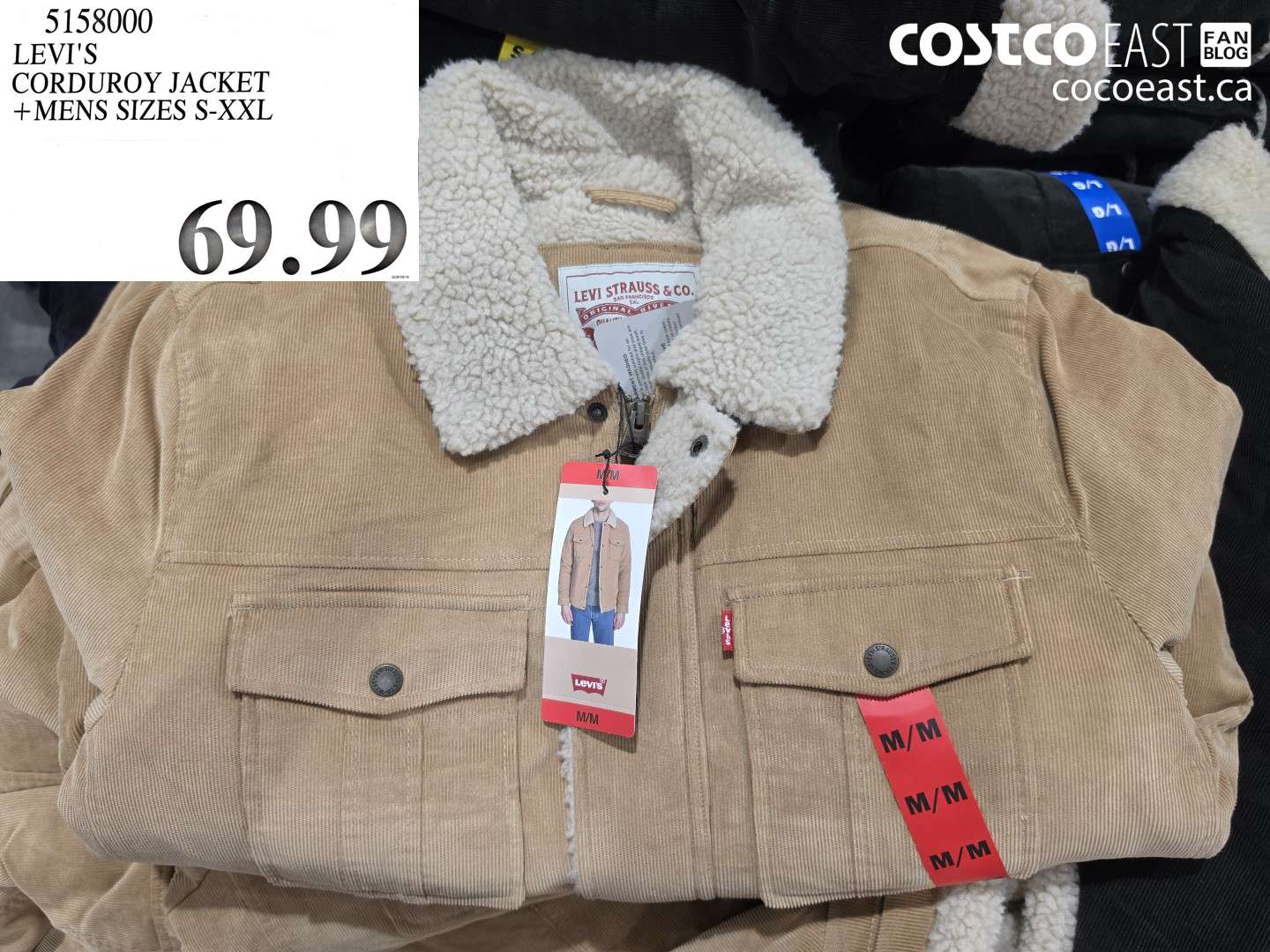 5158000 LEVI'S CORDUROY JACKET MENS SIZES S-XXL $69.99