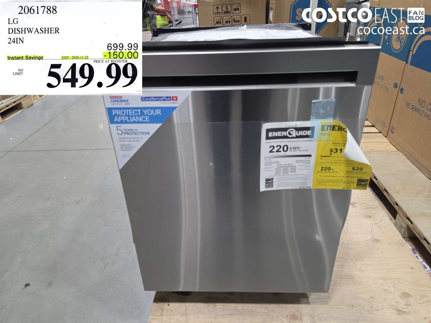 2061788 LG DISHWASHER 24IN ($150.00 INSTANT SAVINGS EXPIRES ON 2026-11-22) $549.99
