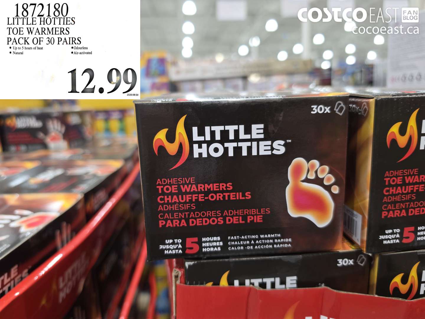 1872180 LITTLE HOTTIES TOE WARMERS PACK OF 30 PAIRS $12.99