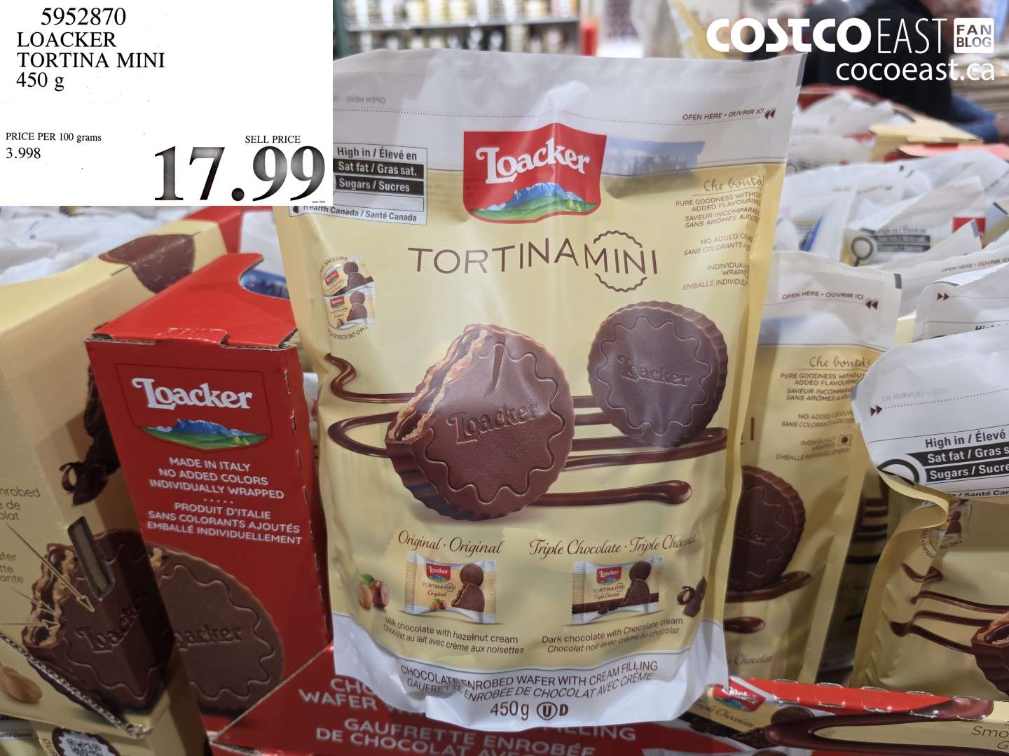 5952870 LOACKER TORTINA MINI 450 G $17.99