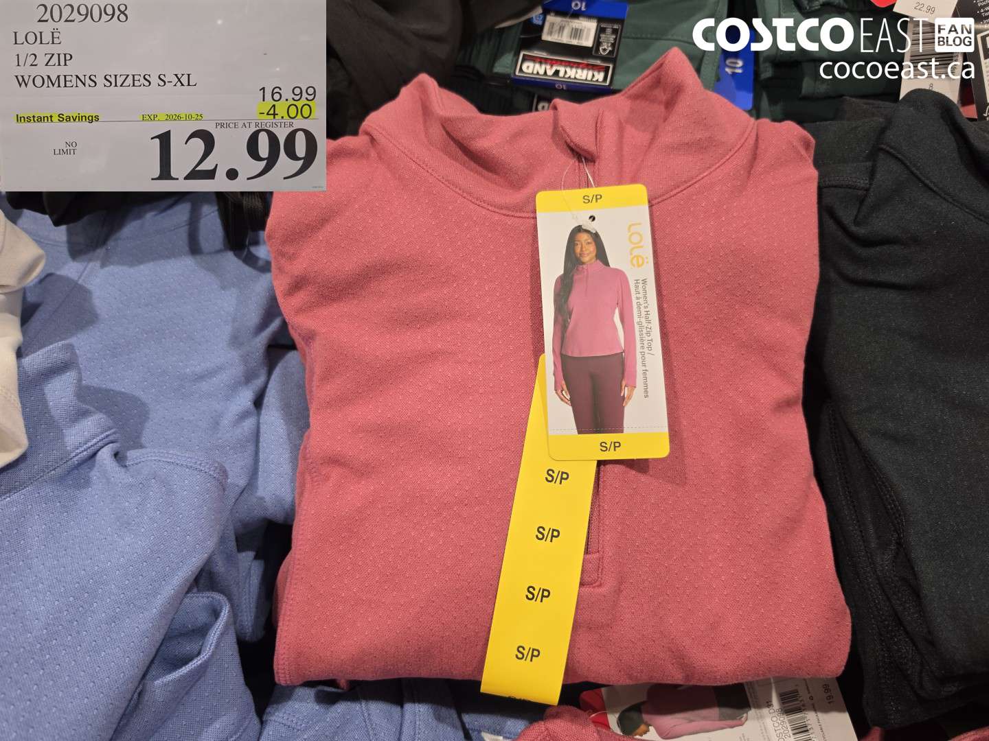 2029098 LOLË 1/2 ZIP WOMENS SIZES S-XL ($4.00 INSTANT SAVINGS EXPIRES ON 2026-10-25) $12.99