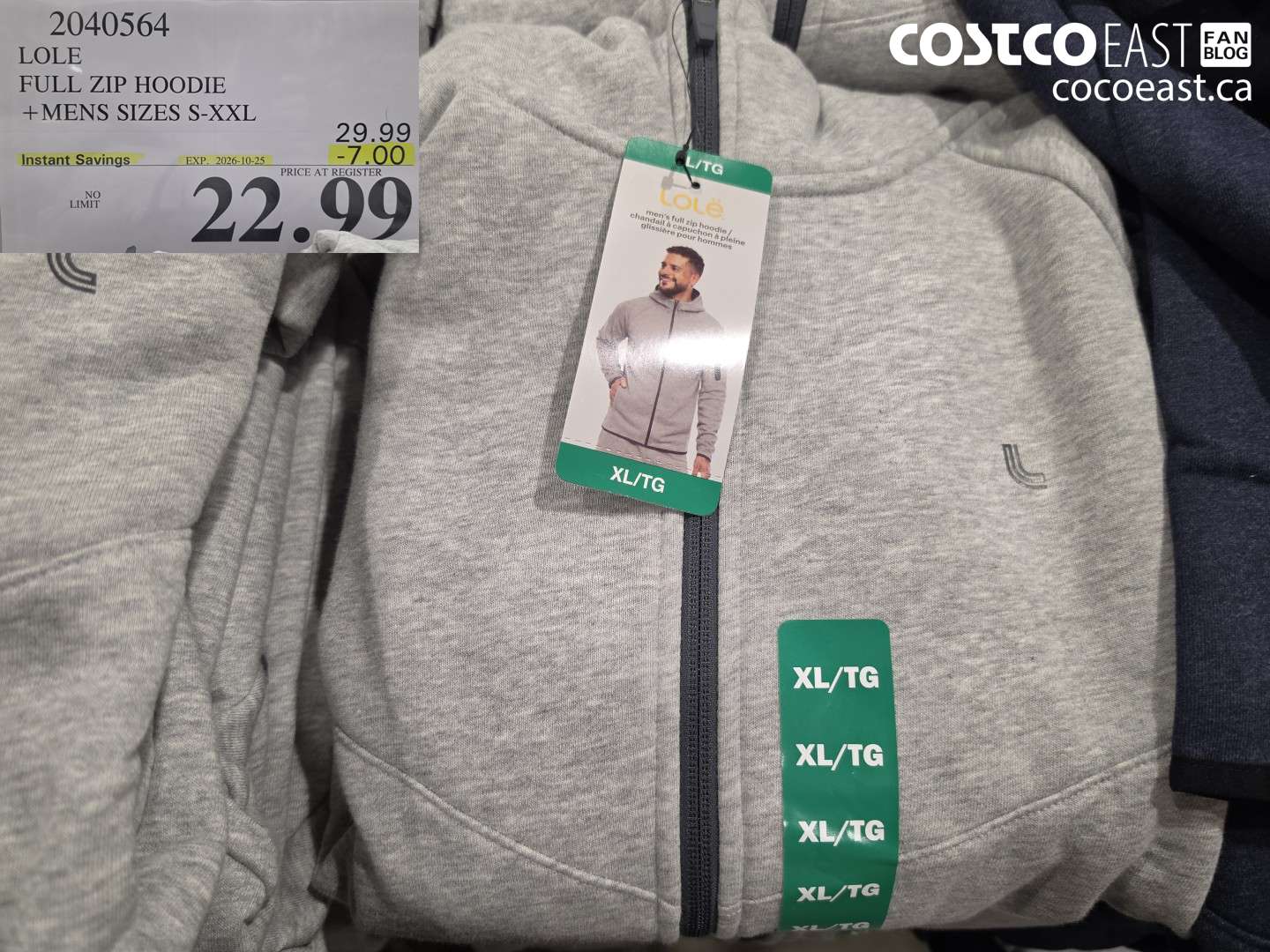 2040564 LOLE FULL ZIP HOODIE +MENS SIZES S-XXL ($7.00 INSTANT SAVINGS EXPIRES ON 2026-10-25) $22.99