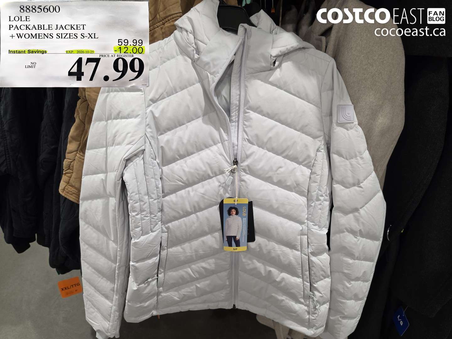8885600 LOLE PACKABLE JACKET WOMENS SIZES S-XL ($12.00 INSTANT SAVINGS EXPIRES ON 2026-10-25) $47.99