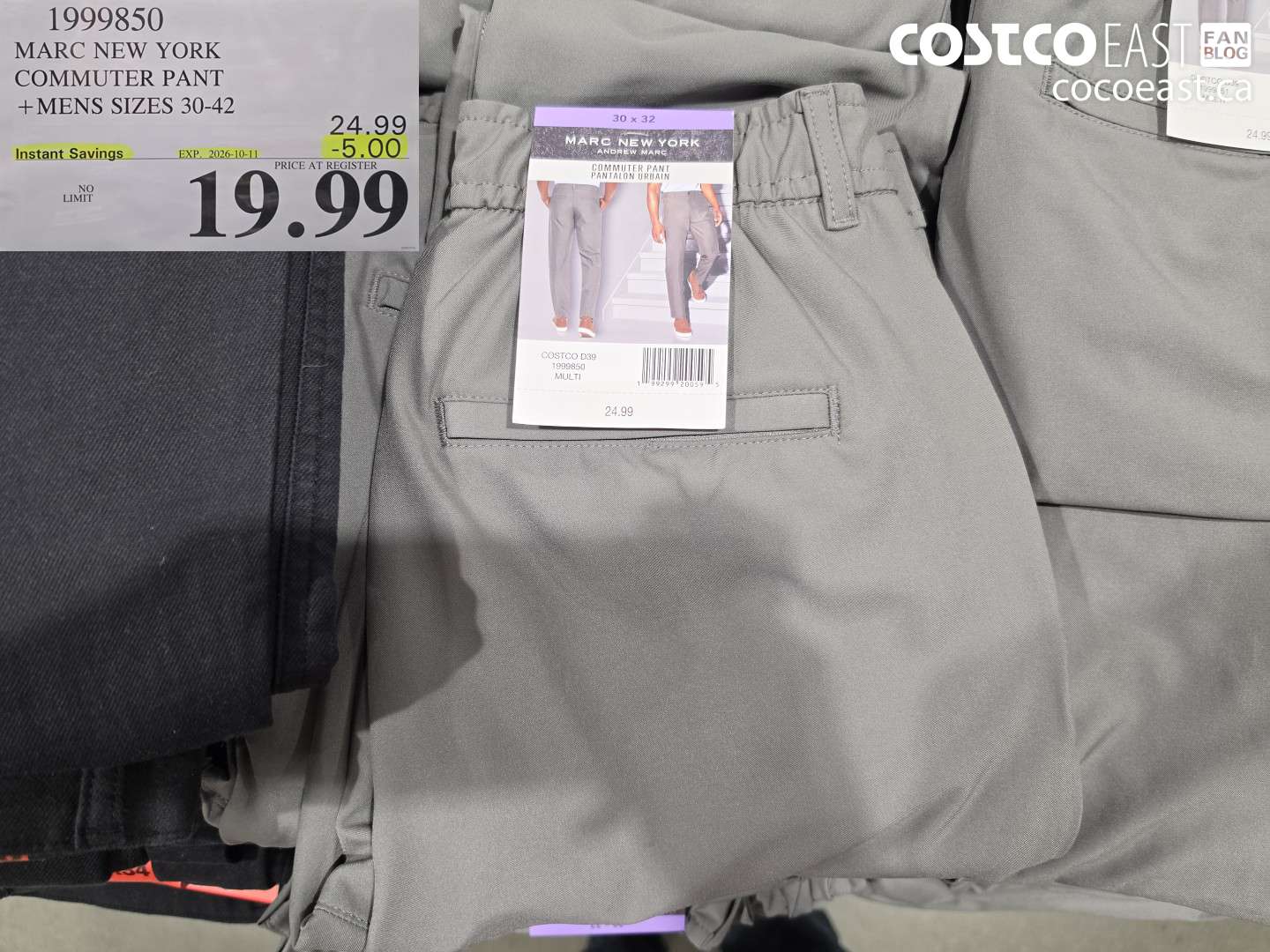 1999850 MARC NEW YORK COMMUTER PANT MENS SIZES 30-42 ($5.00 INSTANT SAVINGS EXPIRES ON 2026-10-11) $19.99