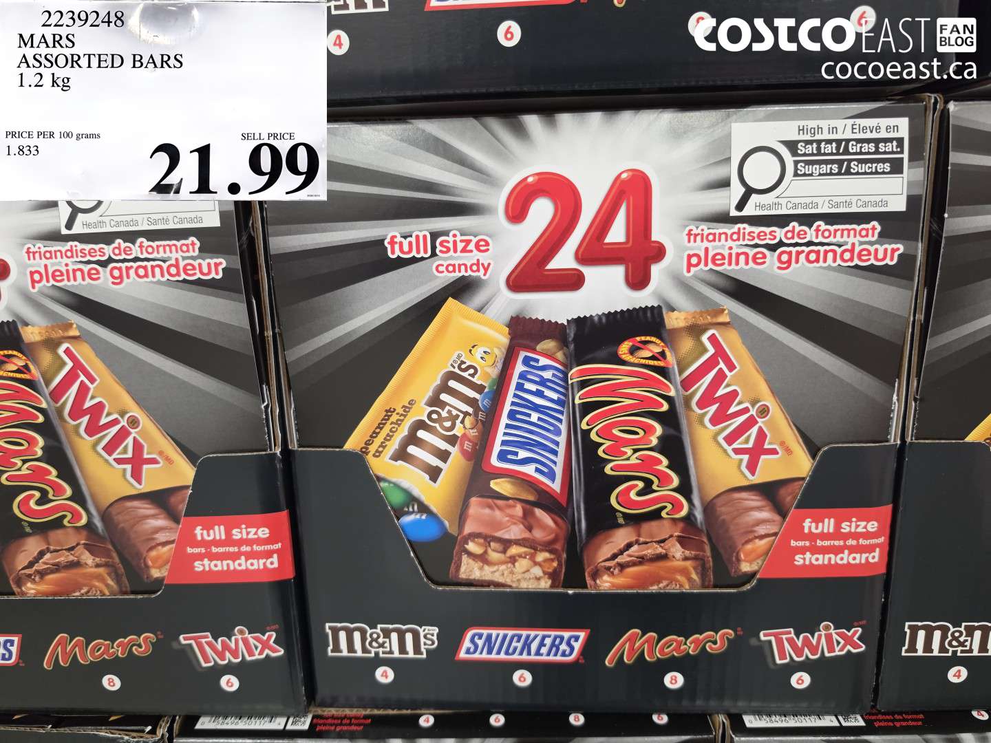 2239248 MARS ASSORTED BARS 1.2 KG $21.99
