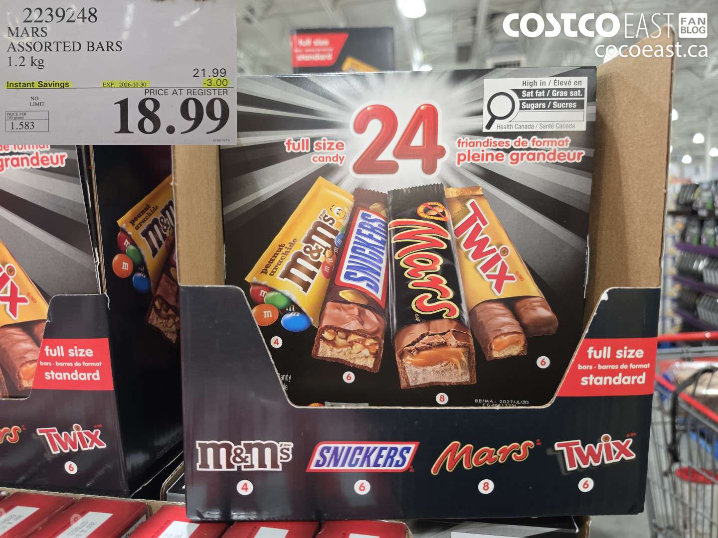 2239248 MARS ASSORTED BARS 1.2 KG ($3.00 INSTANT SAVINGS EXPIRES ON 2026-10-30) $18.99