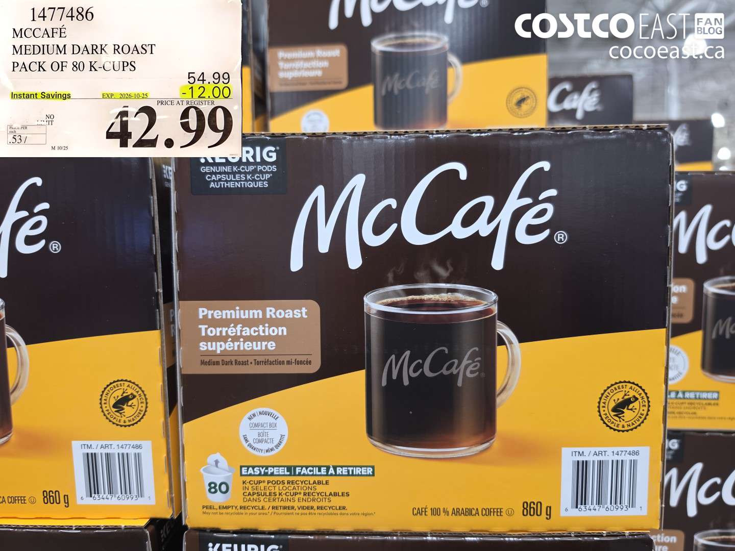 1477486 MCCAFÉ MEDIUM DARK ROAST PACK OF 80 K-CUPS ($12.00 INSTANT SAVINGS EXPIRES ON 2026-10-25) $42.99